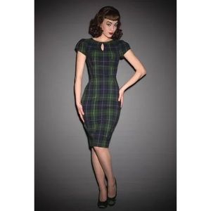 Stop Staring 1940’s Vintage Look Tartan Sophie Wiggle Dress XS - 0